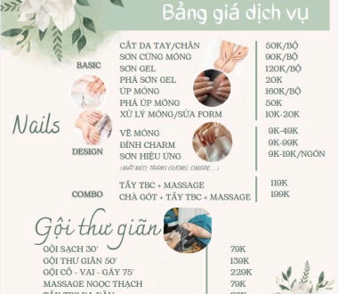 3S Beauty Spa Cập Nhật Menu Mới: Trải Nghiệm Làm Đẹp Toàn Diện Từ Nails, Gội Đầu Đến Skincare