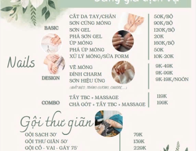 3S Beauty Spa Cập Nhật Menu Mới: Trải Nghiệm Làm Đẹp Toàn Diện Từ Nails, Gội Đầu Đến Skincare